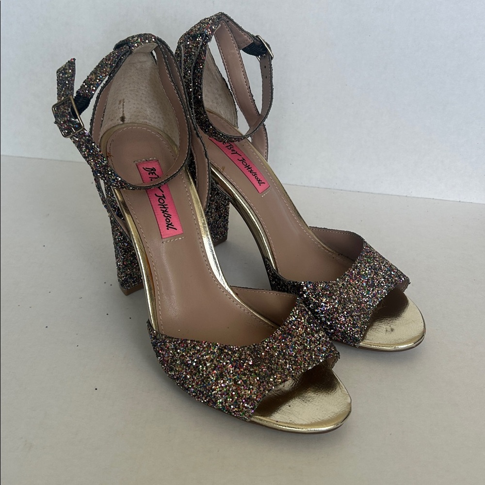 Betsey Johnson Sparkling Multicolor glitter Heels size 8
